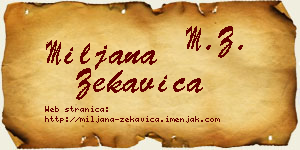 Miljana Zekavica vizit kartica